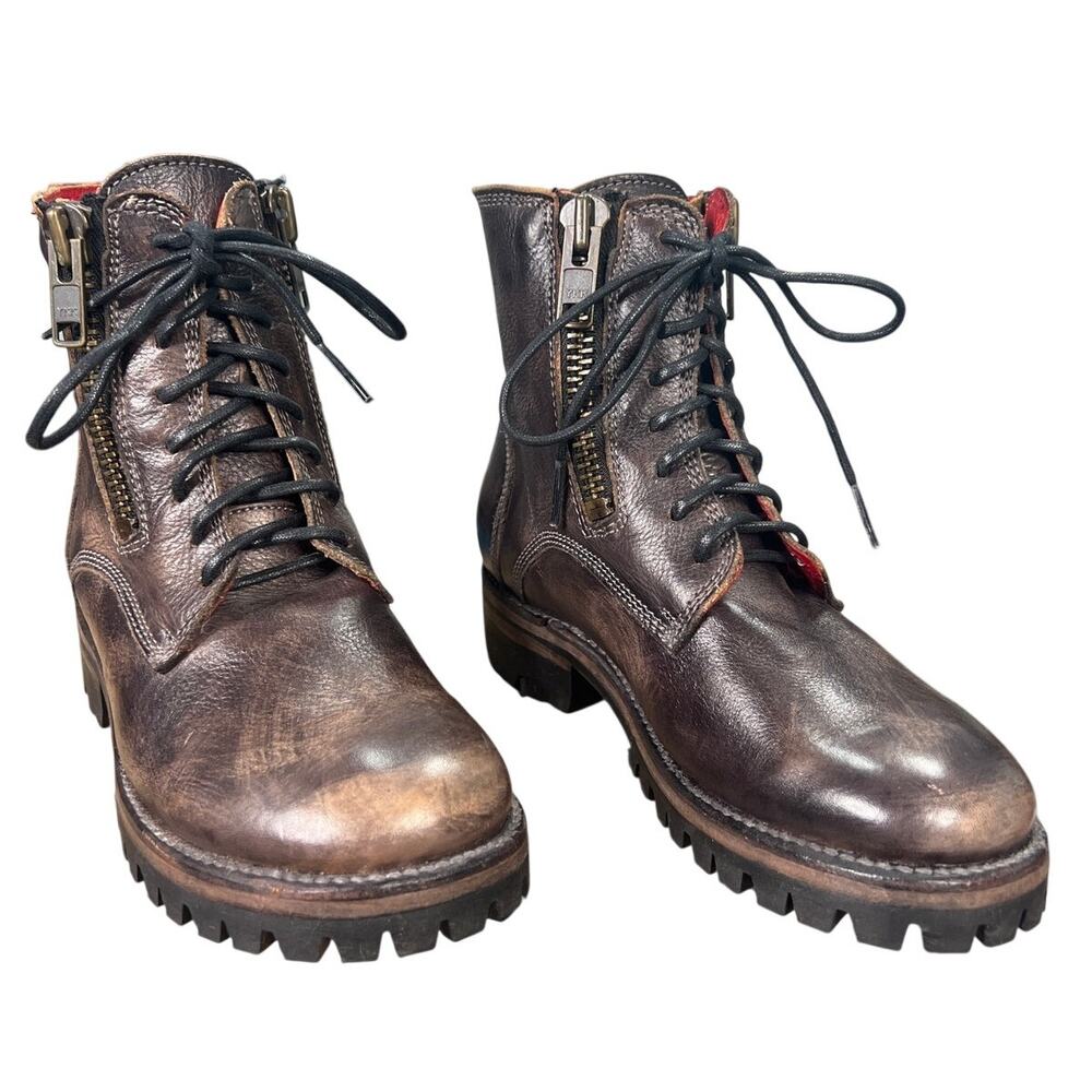 Bed Stu Women’s Tactic Trek Brown Distressed Combat Boot Size US 6.5 - Picture 5 of 10